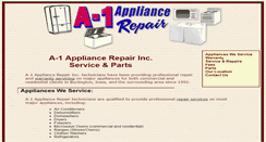 Desktop Screenshot of a-1appliancerepairandparts.com